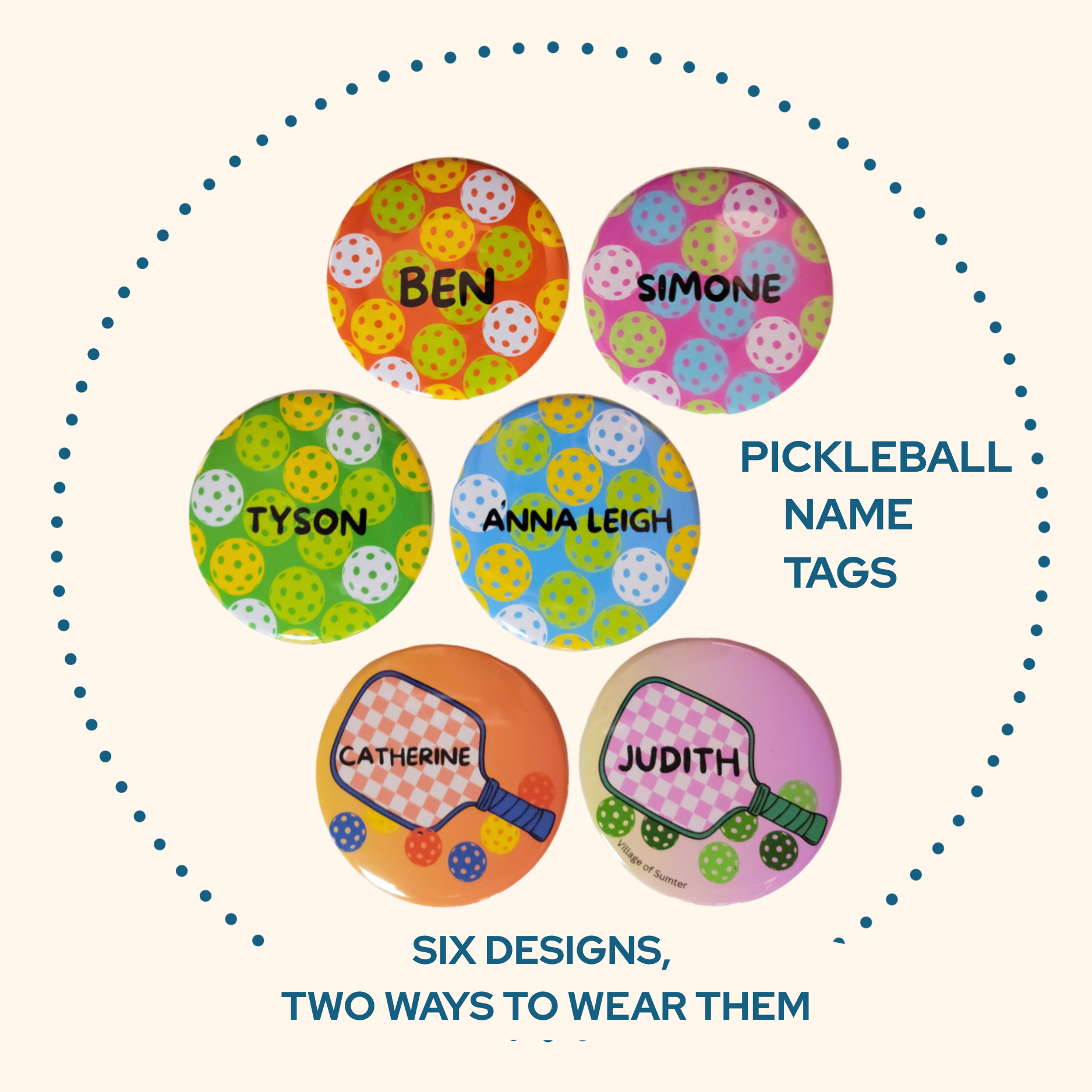 Pickleball Name Tags