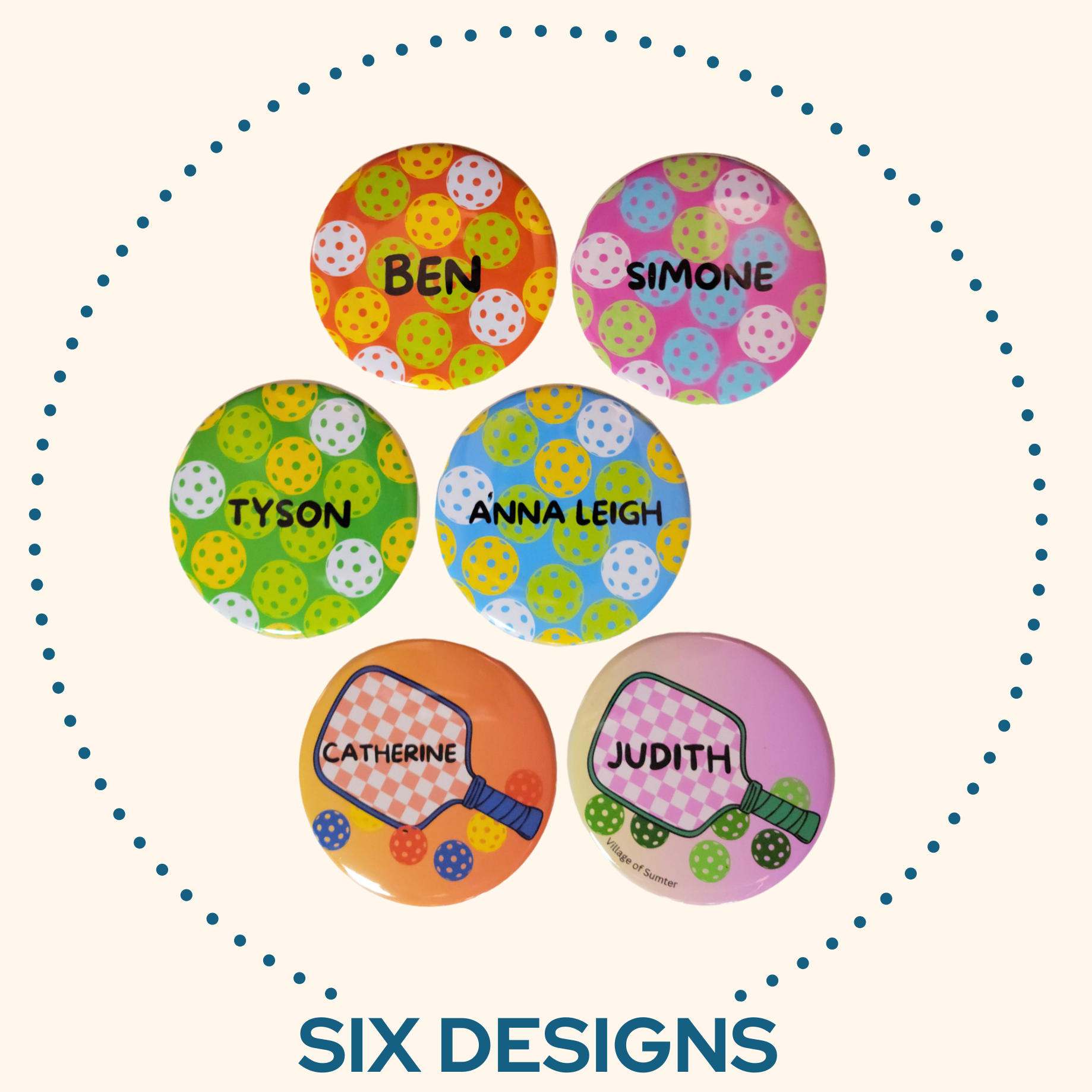 Pickleball Name Tags